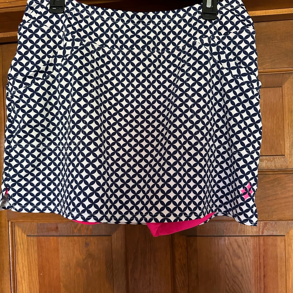 Jofit White and Blue Skater Mini Skorts Casual